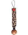 Chewies&more Linen pacifier clip - food-grade silicone ring - leopard print Pacifier Chains