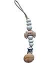 Chewies&more New Born Silicone Pacifier Clip - Teether - White - Croissant Collection Pacifier Chains