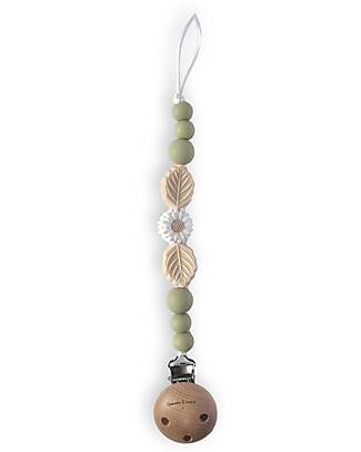 Chewies&more Pacifier Clip - Daisy - Green Dummies & Soothers