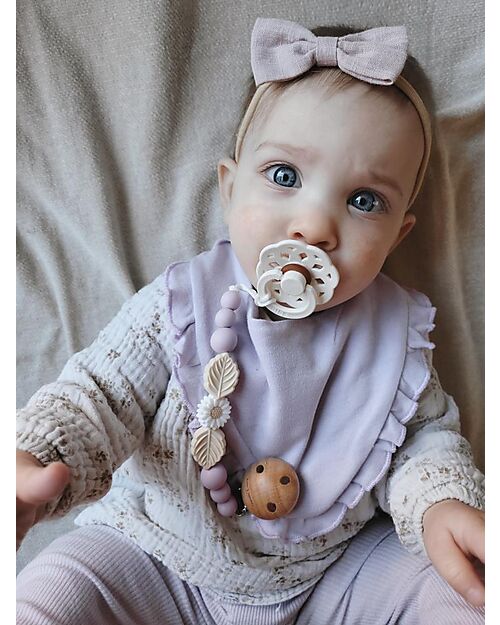 Chewies&more Pacifier Clip - Daisy - Lilac Pacifier Chains