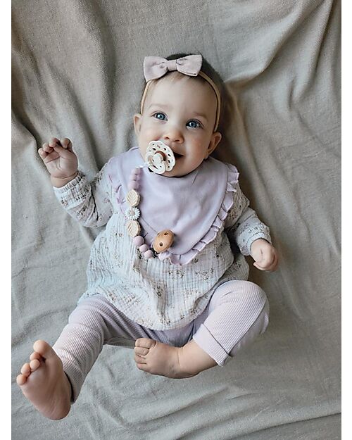 Chewies&more Pacifier Clip - Daisy - Lilac Pacifier Chains