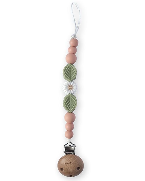 Chewies&more Pacifier Clip - Daisy - Peachy Pacifier Chains