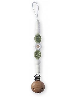 Chewies&more Pacifier Clip - Daisy - White Dummies & Soothers