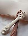 Chewies&more Set of 2 Food Grade Silicone Learning Spoons - Beige and Brown Cutlery