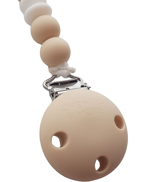 Chewies&more Silicone Pacifier Clip - Teether - Beige - Sweet Heart Collection Pacifier Chains