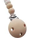 Chewies&more Silicone Pacifier Clip - Teether - Beige - Sweet Heart Collection Pacifier Chains