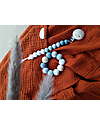 Chewies&more Silicone Pacifier Clip - Teether - Leaf - Blue Ombre Beads Pacifier Chains