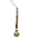 Chewies&more Silicone Pacifier Clip - Teether - Leaf - Brown Ombre Beads Pacifier Chains