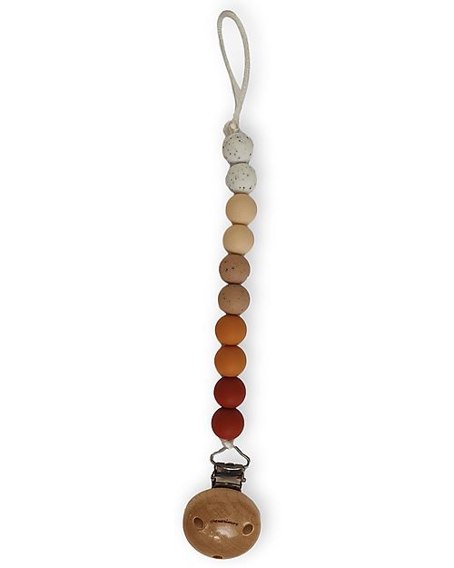 Chewies&more Silicone Pacifier Clip - Teether - Leaf - Ombre Clay Beads Pacifier Chains