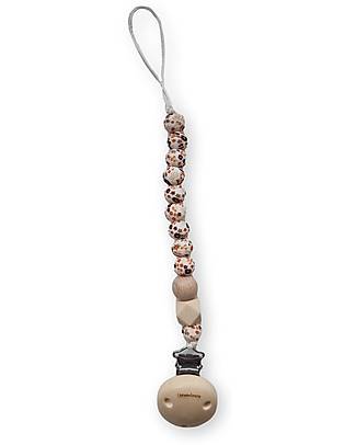Chewies&more Silicone Pacifier Clip - Teether - Mon Fleur - Brown Pacifier Chains