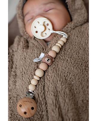 Chewies&more Silicone Pacifier Clip - Teether - Navaho - Bear Collection Pacifier Chains