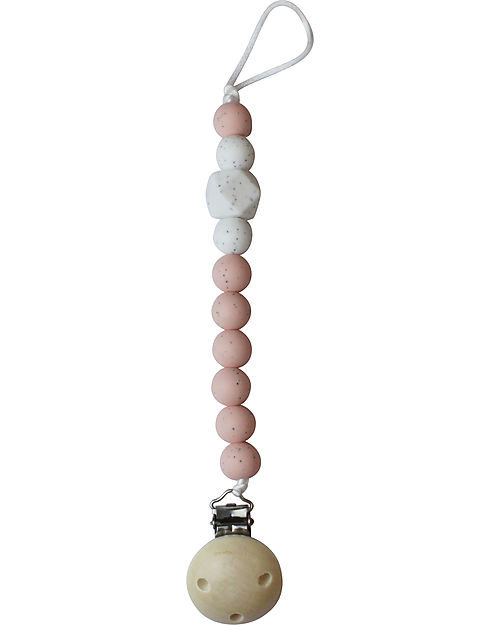 Chewies&more Silicone Pacifier Clip - Teether - Rose Gritt Pacifier Chains