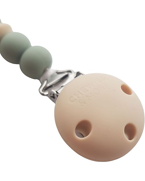 Chewies&more Silicone Pacifier Clip - Teether - Teal - Dino Collection Pacifier Chains