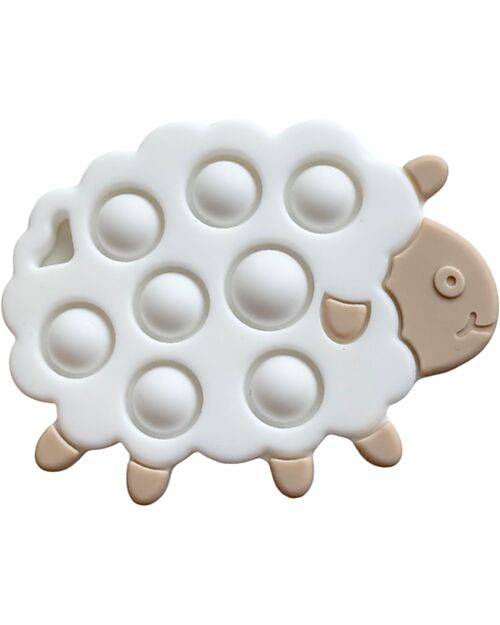 Chewies&more Teether - Pop It - White - Sheep Collection - Food Grade Silicone Teethers