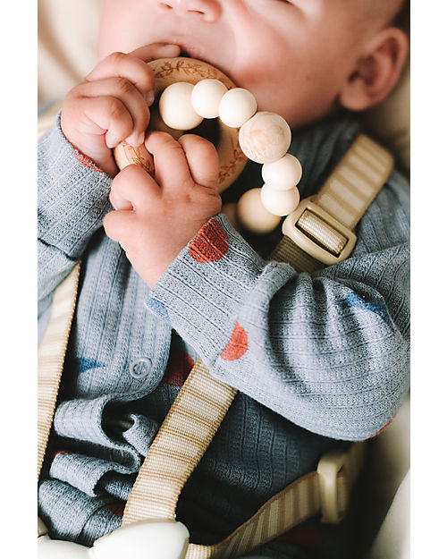 Chewies&more Teether with Engraved Rattle - Pale Pink Teethers