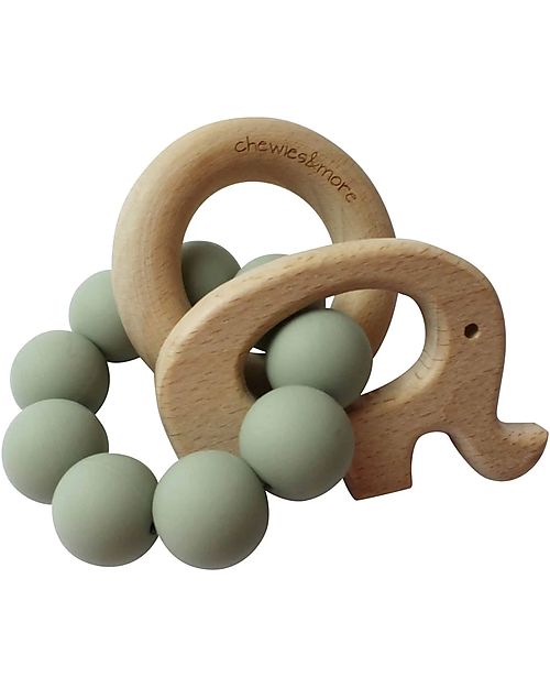Chewies&more Teether with Rattle and Toy - Sage Teethers