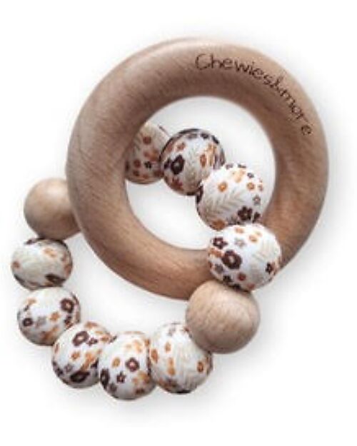 Chewies&more Teether with Rattle Mini - Mon Fleur - Brown Teethers