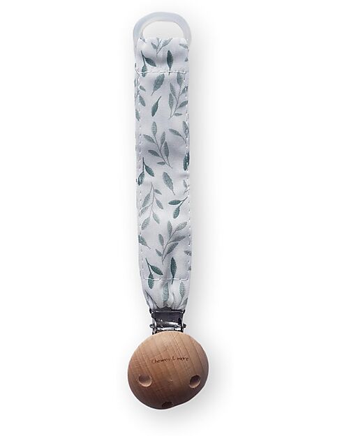 Chewies&more Universal Dummy Clip - Spring Leaf - 100% Cotton Pacifier Chains