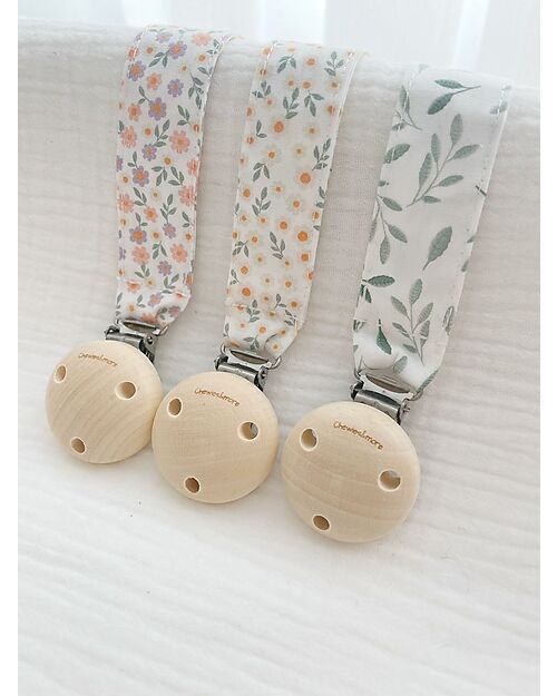 Chewies&more Universal Dummy Clip - Spring Leaf - 100% Cotton Pacifier Chains