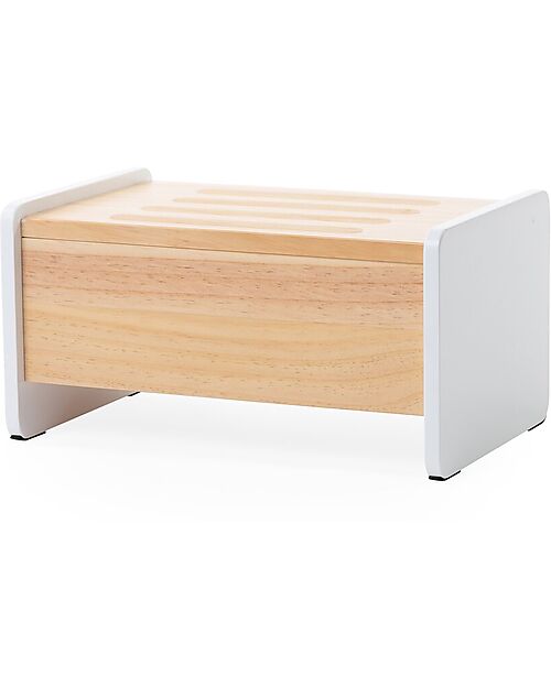 Childhome 2 in 1 Wooden Step and Box - White - 35x23x18 cm Stools