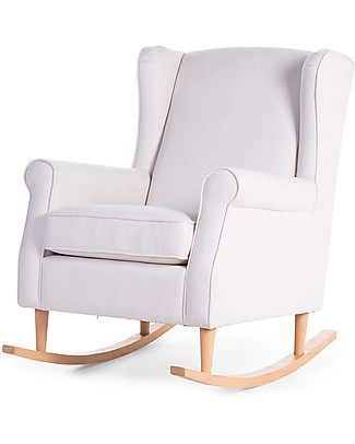 Childhome Adult Rocking Chair -Natural Off White Gliders & Reclining Chairs