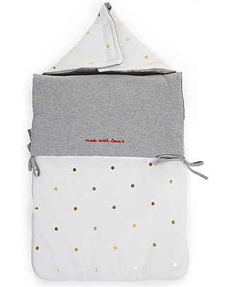 Childhome Angel Muff in Jersey Gold Dots - 80x40 cm Footmuffs