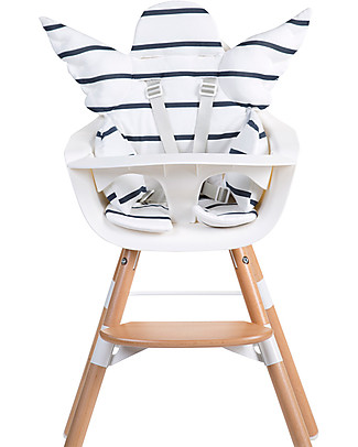 Childhome Angel Universal Seat Cushion Marin, Blue+White Stripes - 100% cotton jersey Accessories for High Chairs