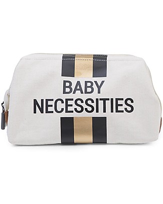 Childhome Baby Necessities Beauty Case - Black/Gold Stripes Makeup Bags & Pouches