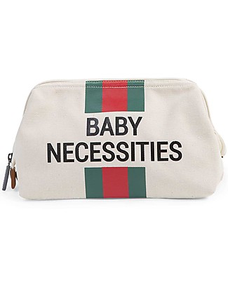 Childhome Baby Necessities Beauty Case - Stripes Green/Red Makeup Bags & Pouches