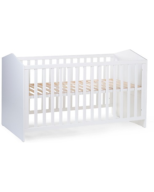 white cot and changing unit