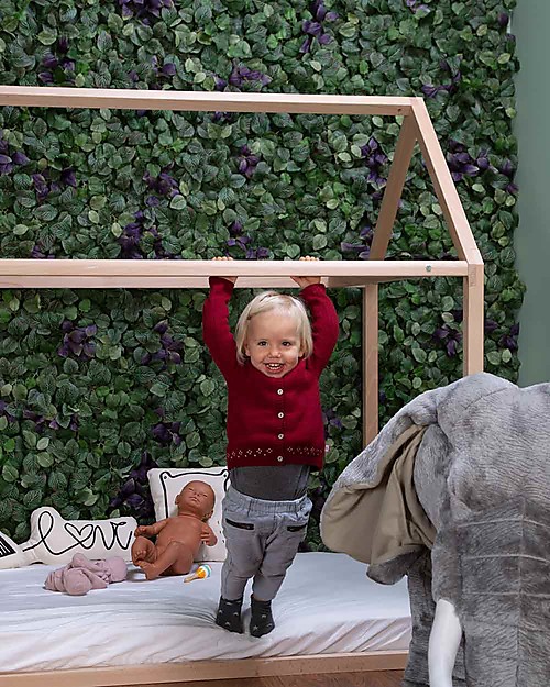 Childhome Bed Frame House Natural, Beech Wood - 140x70 cm Montessori Beds