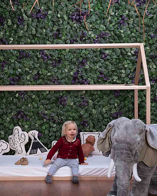 Childhome Bed Frame House Natural, Beech Wood - 140x70 cm Montessori Beds