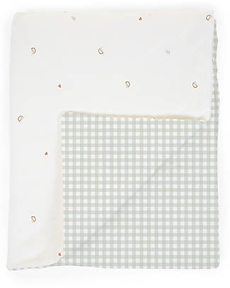 Childhome Blanket 80x100cm - Cotton Jersey and Vichy - Forest - Oeko-tex certified Cradle Bed Linen