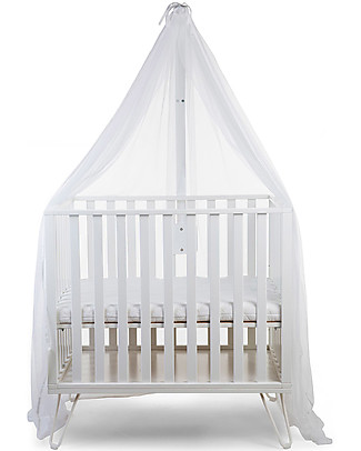 Childhome Canopy Holder with Mosquito Net - Wood - White Canopies