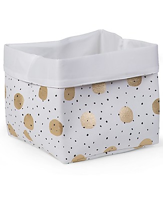 Childhome Canvas Box with Gold Dots - 32x32x29 cm Storage organisers