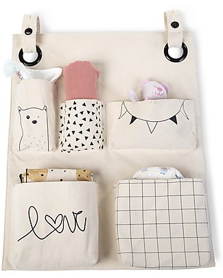 Childhome Canvas Organiser, 100% Cotton - 60x50x5 cm Toy Storage Boxes