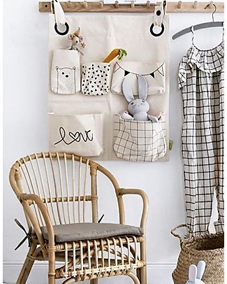 Childhome Canvas Organiser, 100% Cotton - 60x50x5 cm Toy Storage Boxes
