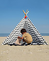Childhome Canvas Play Tipi Tent, White/Grey Zig Zag - Complete with its own storage bag! Tepees & Tents