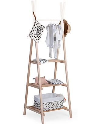 Childhome Children’s Big Tipi Clothes Rack - Beech Wood Hangers & Hooks