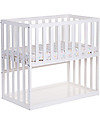 Childhome Co-sleeping Bedside Crib with Wheels, 90x50 cm, Beech Wood, White - Ideal next to the parents’ bed! Next To Me Cribs