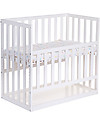 Childhome Co-sleeping Bedside Crib with Wheels, 90x50 cm, Beech Wood, White - Ideal next to the parents’ bed! Next To Me Cribs