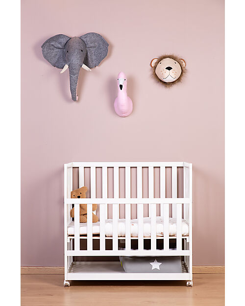 Childhome Co-sleeping Bedside Crib with Wheels, 90x50 cm, Beech Wood, White - Ideal next to the parents’ bed! Next To Me Cribs