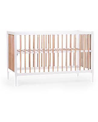 Childhome Cot with Bars - 126 x 66 x 82 cm - White/Natural - Three Heights! Cots and Cotbeds