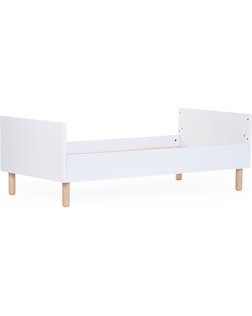 Childhome Cot with Rails + Chest of Drawers with Removable Changing Mat - White Convertible Beds