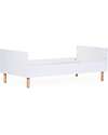 Childhome Cot with Rails + Chest of Drawers with Removable Changing Mat - White Convertible Beds