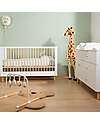 Childhome Cot with Rails + Chest of Drawers with Removable Changing Mat - White Convertible Beds