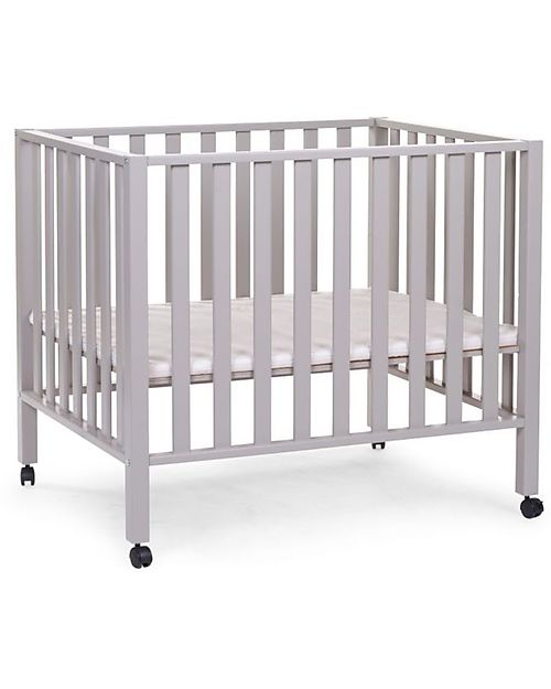 Childhome Cot with Wheels - 98 x 78 x 80 cm - Gray - Three Heights! Cots and Cotbeds