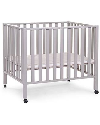Childhome Cot with Wheels - 98 x 78 x 80 cm - Gray - Three Heights! Cots and Cotbeds