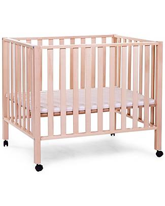 Childhome Cot with Wheels - 98 x 78 x 80 cm - Natural - Three Heights! Cots and Cotbeds