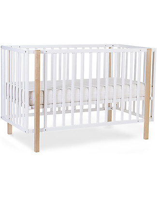Childhome Cot with Wheels and Bars 60x120 cm - Three different heights Cots & Cotbeds